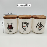 بانکه سرامیکی پاسماوری فارسی گل سرخی استوانه ای، بانکه سرامیکی ادویه فارسی رنگی