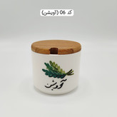بانکه سرامیکی پاسماوری فارسی گل سرخی استوانه ای، بانکه سرامیکی ادویه فارسی رنگی