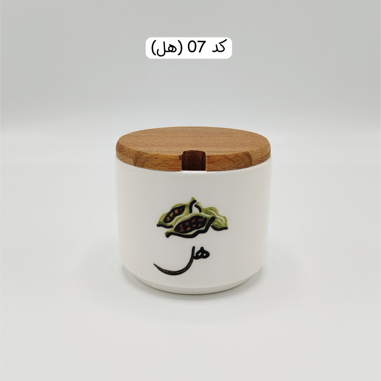 بانکه سرامیکی پاسماوری فارسی گل سرخی استوانه ای، بانکه سرامیکی ادویه فارسی رنگی