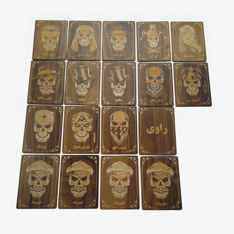 بازی فکری مافیا (Mafia Cards) با جعبه چوبی