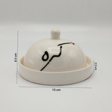 کره و پنیر خوری سرامیکی درب دار فانتزی ، کره خوری طرح گل رز ، کره خوری سرامیکی گل رز