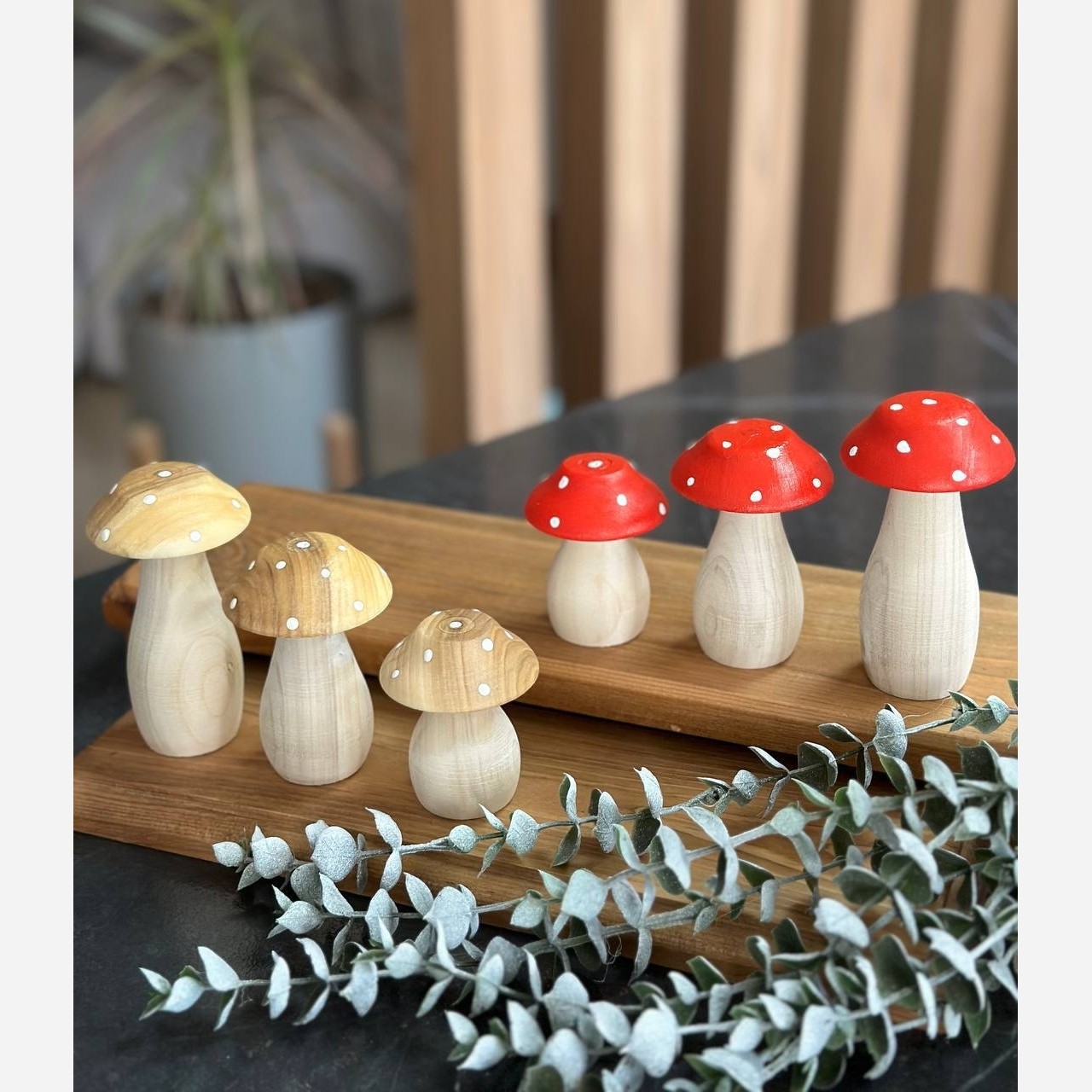 قارچ چوبی دکوری سه تایی