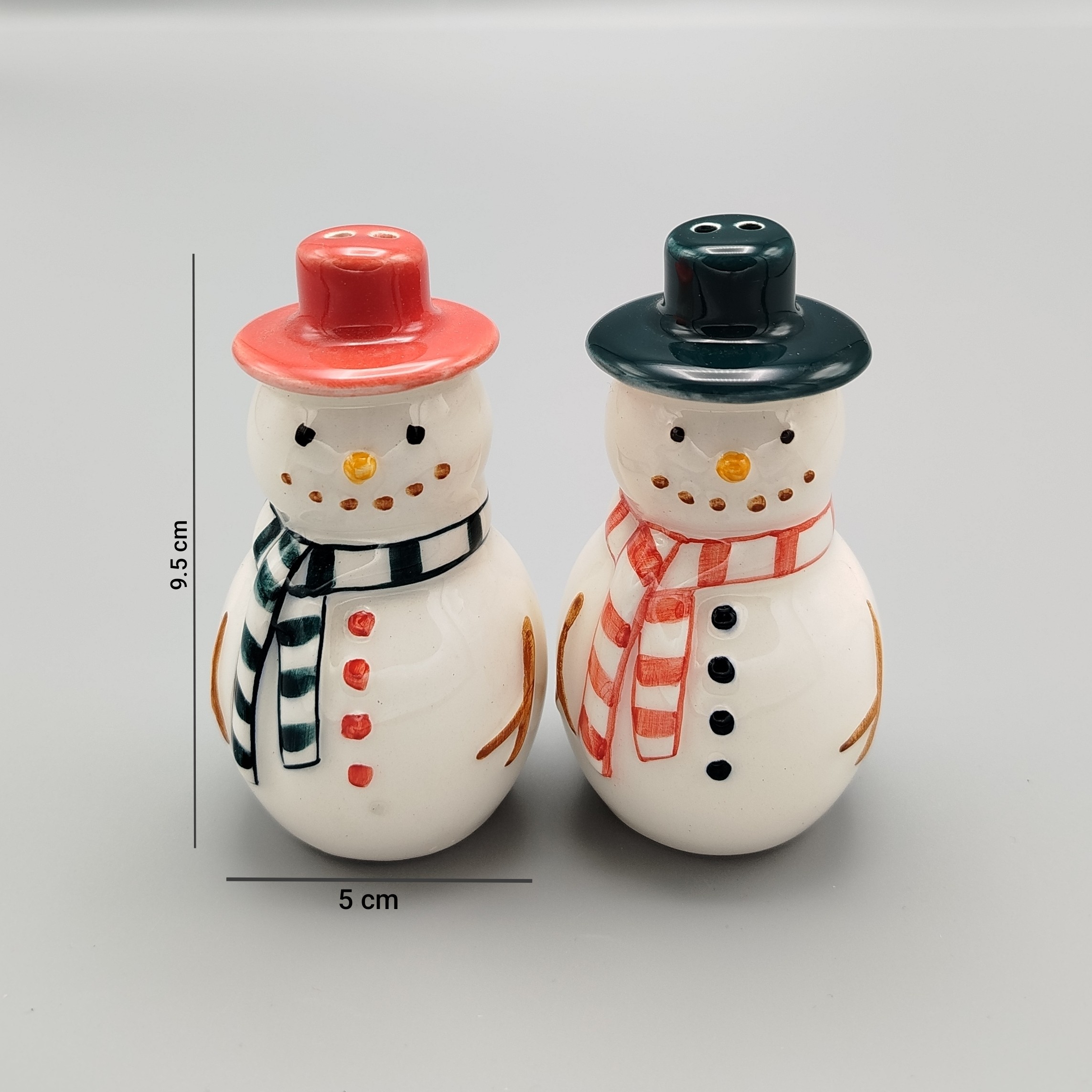 ست نمکدان طرح آدم برفی سرامیکی